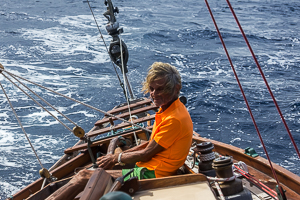 Roy on Guiding Light, Single Handed Race, Off English Harbor, Antigua